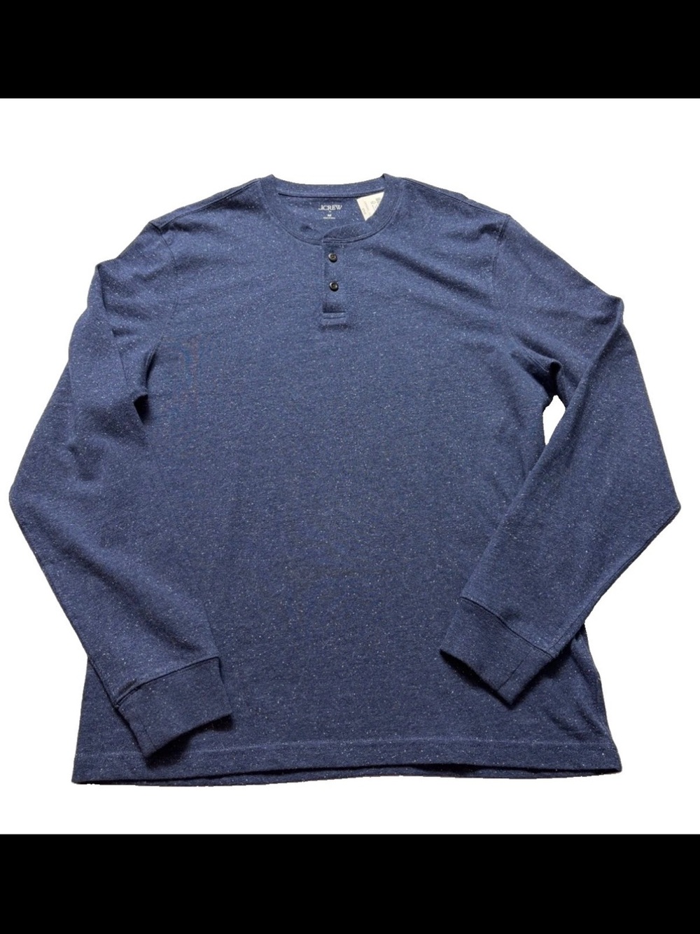 J Crew Shirt Mens Medium Blue Heritage Henley Donegal Knit